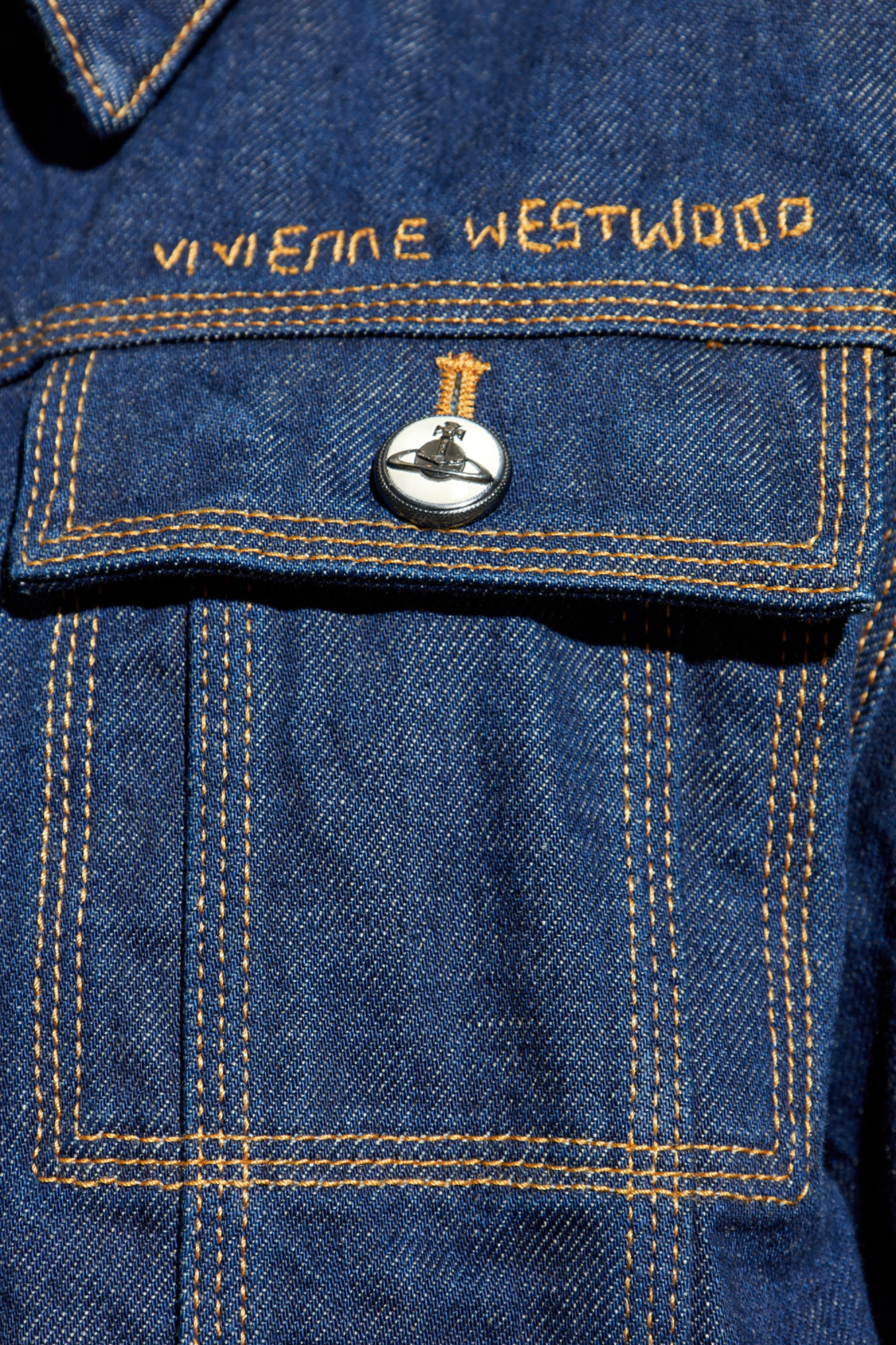 Vivienne Westwood Denim jacket with embroidered logo | Men's